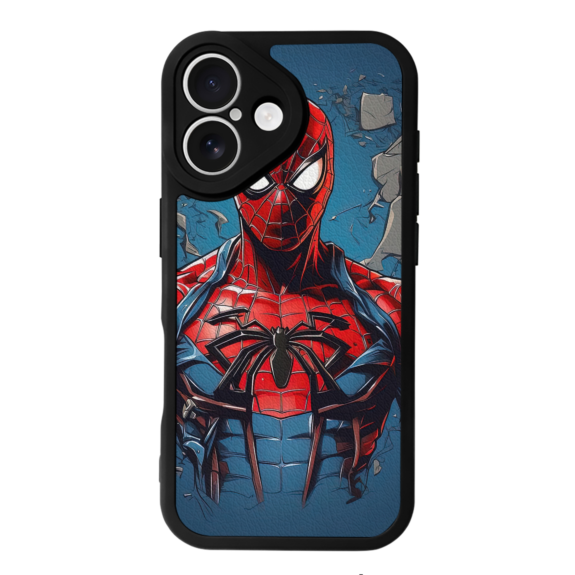 （画像用） Spider Man スパイダーマン 【iPhone 16シリーズ対応】シリコンスマホケース（レザー調） 材質：シリコン